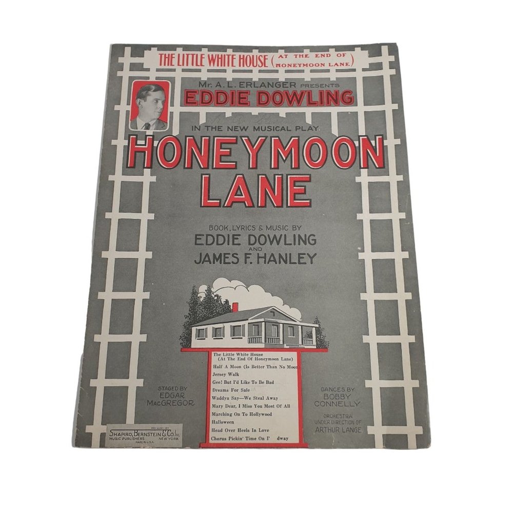 Vintage Sheet Music The Little White House Piano Voice Easy Listening Honeymoon